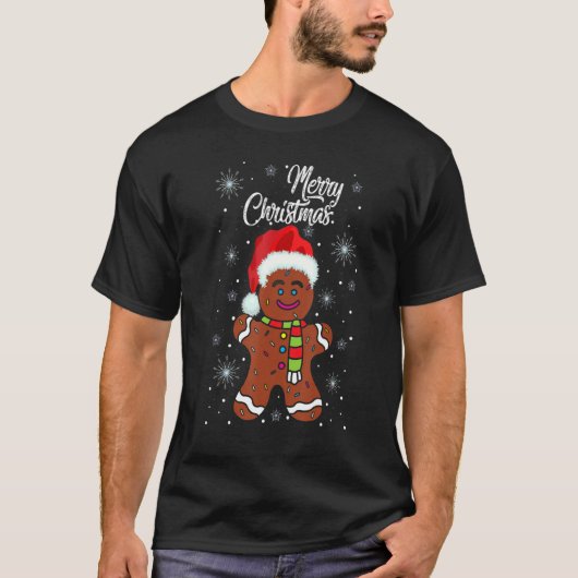 ジンジャーブレッド衣服サンタハットクリスマスコスチュームクイ Tシャツ (正面)