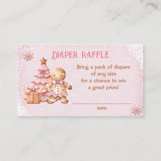 ジンジャーブレッド赤ちゃんシャワーおむつラッフルカード エンクロージャーカード (正面)