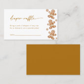 ジンジャーブレッド赤ちゃんシャワーおむつラッフルカード 名刺 (正面/裏面)