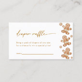 ジンジャーブレッド赤ちゃんシャワーおむつラッフルカード 名刺 (正面)