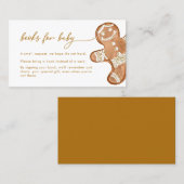 ジンジャーブレッド赤ちゃんシャワーブックベビーカード 名刺 (正面/裏面)