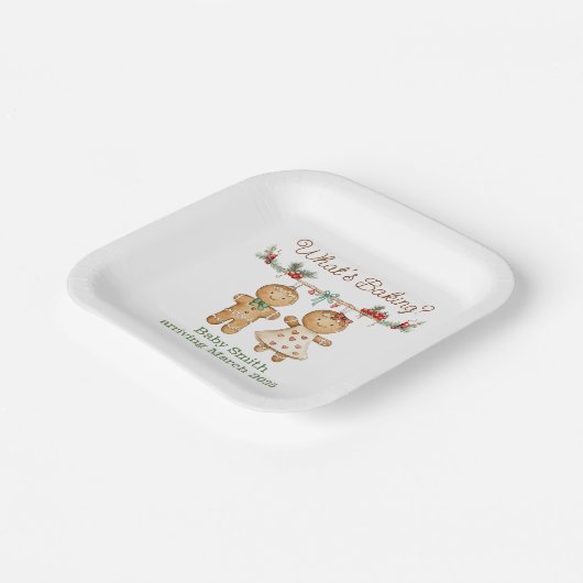 ジンジャーブレッド赤ちゃんシャワー性別が明らかになる ペーパープレート (傾斜あり)