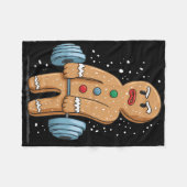 ジンジャーブレッド重量挙げトレーニングボディビル1 フリースブランケット (正面(横))