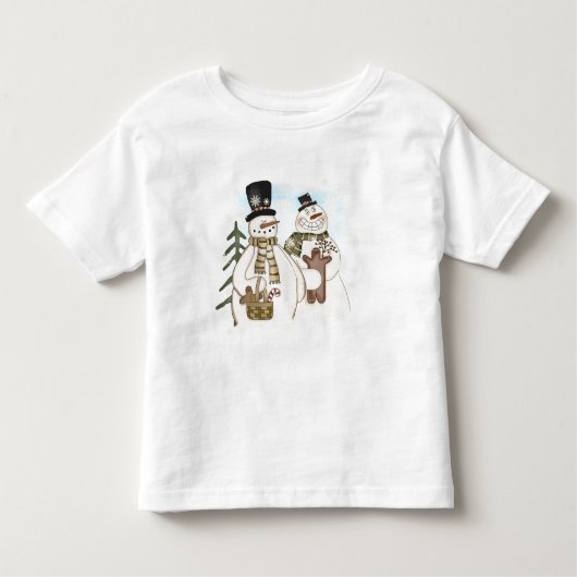 ジンジャーブレッド雪だるまTシャツとギフト トドラーTシャツ (正面)