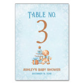 ジンジャーブレッド青ベビーシャワーテーブル番号記号 テーブルナンバー (裏面)