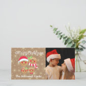 ジンジャーブレッド顔ズファミリー4枚のフォトクリスマスカード シーズンカード (スタンド正面)