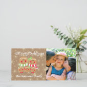 ジンジャーブレッド顔ズファミリー5枚のフォトクリスマスカード シーズンカード (スタンド正面)