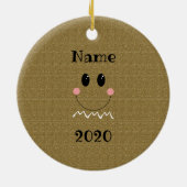 ジンジャーブレッド顔パーソナライズされたオーナメント セラミックオーナメント (裏面)