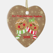 ジンジャーブレッド顔初めてのクリスマスのオーナメント セラミックオーナメント (右)