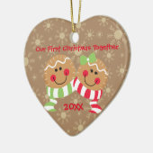 ジンジャーブレッド顔初めてのクリスマスのオーナメント セラミックオーナメント (左)
