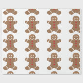 ジンジャーブレッド顔男かわいい体デザート ラッピングペーパー (フラット)