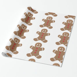 ジンジャーブレッド顔男かわいい体デザート ラッピングペーパー