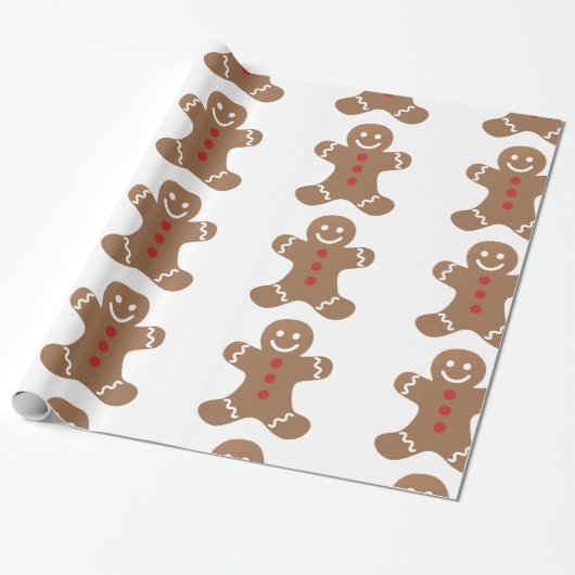 ジンジャーブレッド顔男かわいい体デザート ラッピングペーパー (アンロールド)