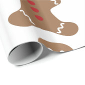 ジンジャーブレッド顔男かわいい体デザート ラッピングペーパー (ロールコーナー)