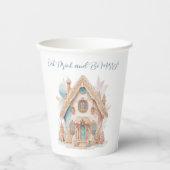 ジンジャーブレッド食べハウス楽しいクリスマスを飲む 紙コップ (正面)