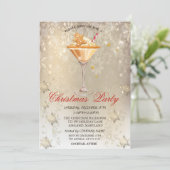 ジンジャーブレッド飲料スノーフレーク金ゴールドパーティー 招待状 (スタンド正面)