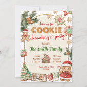 ジンジャーブレッド飾クッキーのクリスマスパーティー 招待状 (正面)