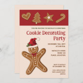 ジンジャーブレッド飾クッキー – Cookieのパーティー 招待状 (正面/裏面)