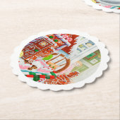 ジンジャーブレッド驚きホタテ丸紙コースター ペーパーコースター (アングル)