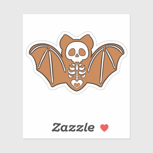 ジンジャーブレッド骨格こうもり シール (シート)