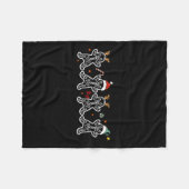 ジンジャーブレッド骨格クリスマス放射線学Shir X線 フリースブランケット (正面(横))