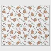 ジンジャーブレッド骨組み男 ラッピングペーパー (フラット)