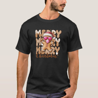 ジンジャーブレッド+ふきだす+泡ガム+サングラス+メリークリスマス Tシャツ