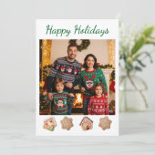 ジンジャーブレッド イージーカスタムファミリーフォト DIY ホリデー シーズンカード (スタンド正面)