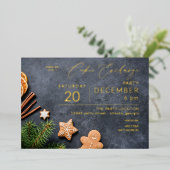 ジンジャーブレッド&オレンジクッキー交換パーティー 箔招待状 (立ち正面)