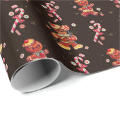 ジンジャーブレッド&キャンディキャンズクリスマス紙 ラッピングペーパー (ロールコーナー)