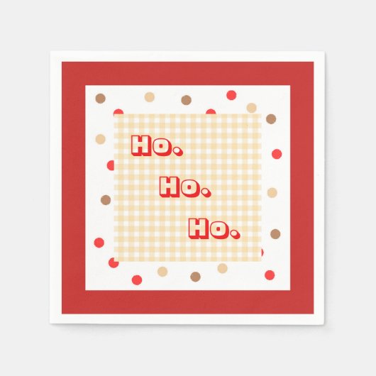 ジンジャーブレッド・ギンガムとドット・ナプキンズ スタンダードカクテルナプキン (正面)