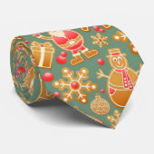 ジンジャーブレッド/クッキー/クリスマスパターン(の模様が)ある ネクタイ (ロール)