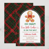 ジンジャーブレッド クラシック クリスマス ベイビー シャワー 招待状 (正面/裏面)