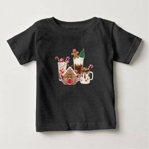 ジンジャーブレッド クリスマスコーヒー好きな人へのギフト クリスマス ベビーTシャツ