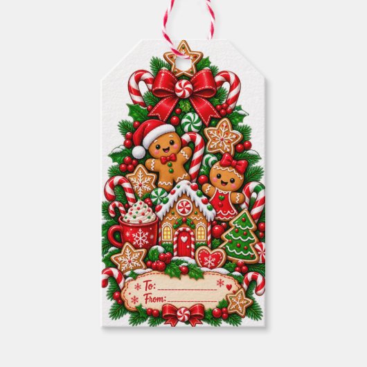 ジンジャーブレッド クリスマス ギフトタグ (正面)