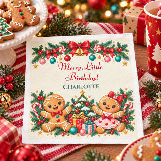 ジンジャーブレッド クリスマス バースデー スタンダードランチョンナプキン