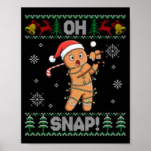ジンジャーブレッド ゴルフ クリスマス クッキー あっという間に サンタ ウガイセーター ポスター