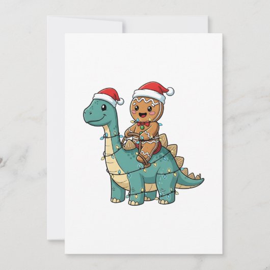 ジンジャーブレッド サンタの恐竜乗り物 クリスマス セーブザデート (正面)
