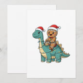 ジンジャーブレッド サンタの恐竜乗り物 クリスマス セーブザデート (正面/裏面)