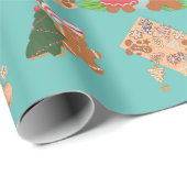 ジンジャーブレッド+シュガークッキーのクリスマスラッピング紙 ラッピングペーパー (ロールコーナー)