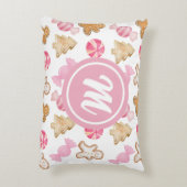 ジンジャーブレッド&スガルプラムのピンクモノグラム模様 アクセントクッション (裏面(縦))