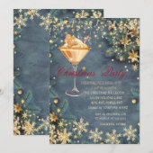 ジンジャーブレッド ドリンク ブランチ、コンフェッティ クリスマス 招待状 (正面/裏面)