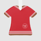 ジンジャーブレッド·ボーイ·レッド&ホワイト記念クリスマス オーナメント (裏面)