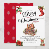 ジンジャーブレッド | メリークリスマスパーティ 招待状 (正面/裏面)