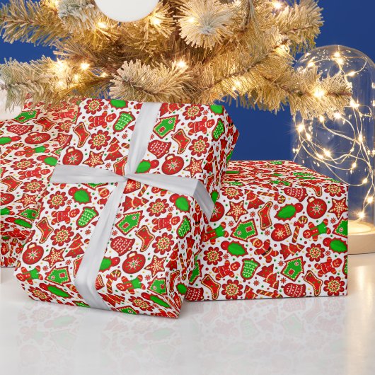 ジンジャーブレッド ラッピングペーパー (クリスマス)