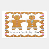 ジンジャーブレッド~自家製クッキー名前をカスタムするシール 長方形シール (正面)