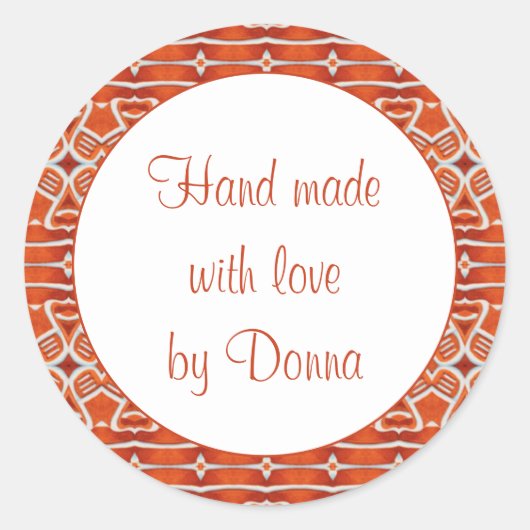 ジンジャーブレッド 1.5インチ 丸型 「手作り」 ステッカー (正面)