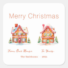 ジンジャーブレッド「From Our House」クリスマス スクエアシール
