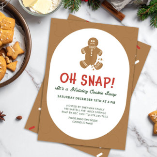 ジンジャーブレッド "Oh Snap!" ホリデークッキー交換会 招待状