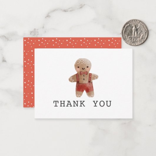 ジンジャーブレッドChristmas Boy Baby Shower ノートカード (正面/裏面インサイチュ)